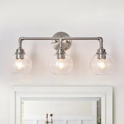 Modern Minimalist Style Wall Sconce,Wall Lights,Dimmable Wall Sconce,Crafted from metal with hand-blown glass shade, our versatile sconce makes a brilliant addition to an entry, hallway, or bathroom. Clean and simple shape glass shades fixed by painted bronze thumbscrews, matching the fixture for sleek precision. Budget-friendly set of two-wall sconces is a great lighting solution for your daily routine use.