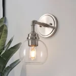 Modern Minimalist Style Wall Sconce,Wall Lights,Dimmable Wall Sconce,Crafted from metal with hand-blown glass shade, our versatile sconce makes a brilliant addition to an entry, hallway, or bathroom. Clean and simple shape glass shades fixed by painted bronze thumbscrews, matching the fixture for sleek precision. Budget-friendly set of two-wall sconces is a great lighting solution for your daily routine use.