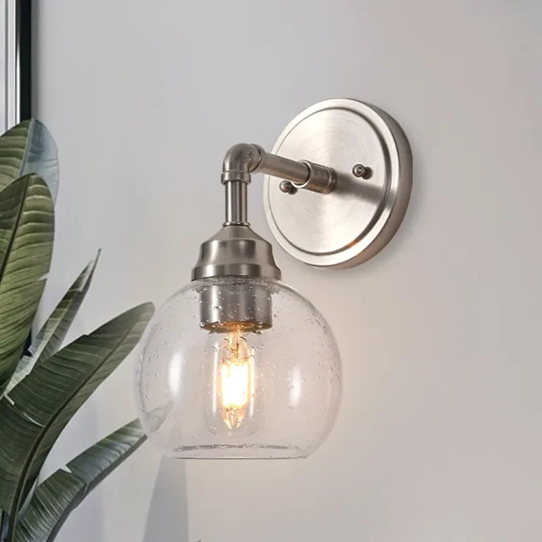 Modern Minimalist Style Wall Sconce,Wall Lights,Dimmable Wall Sconce,Crafted from metal with hand-blown glass shade, our versatile sconce makes a brilliant addition to an entry, hallway, or bathroom. Clean and simple shape glass shades fixed by painted bronze thumbscrews, matching the fixture for sleek precision. Budget-friendly set of two-wall sconces is a great lighting solution for your daily routine use.