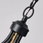 The Calla Cube Pendant is designed in a classic lantern form, an open steel frame structure blends style and simplicity, adding a sense of sophistication to your home. The steel rings house golden candlestick-style fixtures, resembling flickering flames and creating a cozy and romantic ambiance. Each candlestick is equipped with a light bulb(Not included), providing ample illumination and casting a warm and inviting glow throughout the space.The size is perfect. Is designed in a classic lantern form, an open steel frame structure blends style and simplicity and it creates a cozy ambience. Definitely the perfect piece to complete the new look of my entryway.