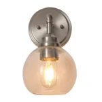 The transparent round glass lampshade and the minimalist line-shaped metal arm show a faint retro atmosphere. The round lampshade balances the toughness of the space and makes your room more warm and comfortable. The light bulb is displayed in a transparent sphere to further highlight the light bulb. The glass lampshade transmits light evenly and can provide better lighting. The standard E26 lamp holder is compatible with incandescent, LED, and CFL bulbs for easy replacement. Note: The bulb in the picture is not included in the package.