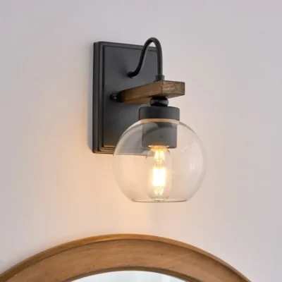 This wall sconce blends two styles, American industrial and farmhouse, with a sturdy base for use in wet environments. The mounting direction can be either up or down, and the bulb needs to be purchased on its own. This wall sconce is a big hit with home decor bloggers on instagram, so hopefully this wall sconce fixture will give your home a new look as well.