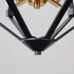Diamond Epazo Pendant Light is a very American industrial style pendant light, the overall frame is made of black stainless steel with an openwork diamond frame, the center base is made of brass in the shape of a candelabra, and there are a total of six light sources to provide illumination, which is perfect for your minimalist home décor.