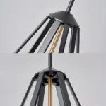 Diamond Epazo Pendant Light is a very American industrial style pendant light, the overall frame is made of black stainless steel with an openwork diamond frame, the center base is made of brass in the shape of a candelabra, and there are a total of six light sources to provide illumination, which is perfect for your minimalist home décor.