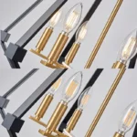 Diamond Epazo Pendant Light is a very American industrial style pendant light, the overall frame is made of black stainless steel with an openwork diamond frame, the center base is made of brass in the shape of a candelabra, and there are a total of six light sources to provide illumination, which is perfect for your minimalist home décor.