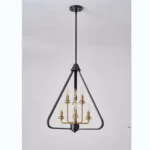 The combination of black and gold looks luxurious and noble. This chandelier is also the main recommendation of ins bloggers. The triangle Its shape makes it unique. If you also pay attention to home design, you definitely can’t miss this chandelier!This pendant lamp combines retro, industrial and modern styles of design. Make your house decoration look more elegant and fashionable.It has a total of 6 bulbs. The light bulbs are arranged in different ways to make the entire lamp look more layered.