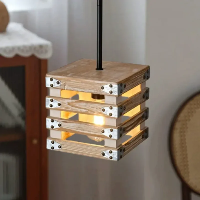 The pendant light’s wood textured framework enhances the farmhouse accent, as well as gives a retro feeling to the house. This light fixture captures the essence of a design era known for its clean lines, organic forms, and functional elegance, now revitalized for today’s discerning tastes. Ideal for a foyer, dining room, kitchen, breakfast nook, entryway, or bedroom in rustic farmhouse-style settings.