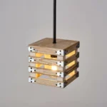 The pendant light’s wood textured framework enhances the farmhouse accent, as well as gives a retro feeling to the house. This light fixture captures the essence of a design era known for its clean lines, organic forms, and functional elegance, now revitalized for today’s discerning tastes. Ideal for a foyer, dining room, kitchen, breakfast nook, entryway, or bedroom in rustic farmhouse-style settings.