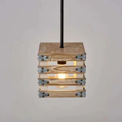 The pendant light’s wood textured framework enhances the farmhouse accent, as well as gives a retro feeling to the house. This light fixture captures the essence of a design era known for its clean lines, organic forms, and functional elegance, now revitalized for today’s discerning tastes. Ideal for a foyer, dining room, kitchen, breakfast nook, entryway, or bedroom in rustic farmhouse-style settings.