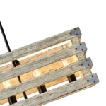 Era 6 Chandelier. Farmhouse in its elegance, this wood rectangle linear chandelier is one of a kind choice for your home. The rectangle shape has a wooden frame that encases 6 bulbs (not included) with a linear design. Give your kitchen island, dining room, or entryway a refined traditional look with the Era 6 Chandelier. The wood rectangle linear chandelier keeps its farmhouse charms and will shine its brightest when installed in a home with wood nature to strengthen the warmth.