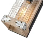 Era II Wall Sconce. This farmhouse style Era II wall sconce is perfect for your vintage style bedroom. The fixture holds two bulbs (not included) and the lampshade is made of high-quality iron wire to spread light throughout the room.You can choose horizontal or vertical installation according to your needs. Different installation methods will bring different visual effects to your room.