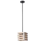 The pendant light’s wood textured framework enhances the farmhouse accent, as well as gives a retro feeling to the house. This light fixture captures the essence of a design era known for its clean lines, organic forms, and functional elegance, now revitalized for today’s discerning tastes. Ideal for a foyer, dining room, kitchen, breakfast nook, entryway, or bedroom in rustic farmhouse-style settings.