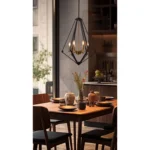 This diamond chandelier is EpazoToi’s new luxury series in 2023, designed inspired by high-end bars, mainly using matte obsidian and brushed gold as the main colors, hollow and geometric shapes make it unique, placed in the bar and kitchen, enjoy the noble luxury, gently move the lampshade, the whole room is shining.