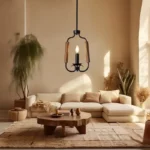 Cala Candle 1 Pendant, a stunning light fixture that exudes a rustic vintage charm with a touch of American industrial flair. Perfect for your kitchen, dining room, living room, bar, etc., can be installed on either flat or sloped ceilings.