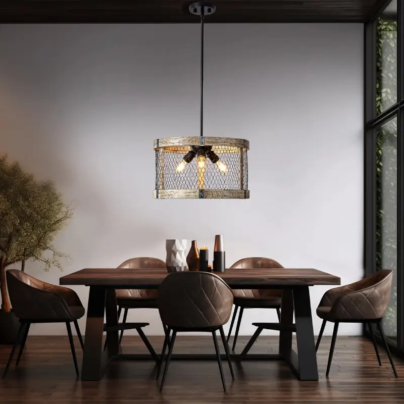 This Circular Pendant Light looks great and brings a cozy light to bedrooms, offices, living rooms, dining tables, kitchen islands or sideboards. People will notice and admire your choice and the best part that this lamp will never go out of style.A warm and ambient atmosphere will fill your house and will truly make it a home.This round chandelier's unique honeycomb shape design lampshade makes your home decoration style more unique.