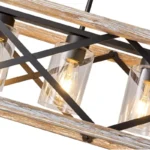 Full of modern farmhouse style, this Cuca Chandelier features a classic rectangular silhouette with 4 exposed lights(Not included) that will enhance the brightness of any room. It features not only exposed light bulbs, but a wooden rectangular frame with black metal lines crisscrossing the middle, giving it a farmhouse style yet an industrial aesthetic. We love to hang this farmhouse wheel chandelier in a living room, dining room, kitchen island, and entryway to enjoy a chic farmhouse look.
