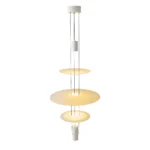 This triple glass pendant light is available in a total of four colors, and there is a led spotlight at the top and bottom of the fixture to provide a light source. This led chandelier has a high color rendering index without blue light hazards, which can effectively take care of your eyes.