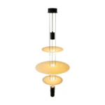 This triple glass pendant light is available in a total of four colors, and there is a led spotlight at the top and bottom of the fixture to provide a light source. This led chandelier has a high color rendering index without blue light hazards, which can effectively take care of your eyes.