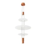 This triple glass pendant light is available in a total of four colors, and there is a led spotlight at the top and bottom of the fixture to provide a light source. This led chandelier has a high color rendering index without blue light hazards, which can effectively take care of your eyes.