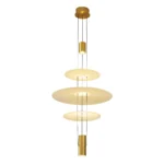 This triple glass pendant light is available in a total of four colors, and there is a led spotlight at the top and bottom of the fixture to provide a light source. This led chandelier has a high color rendering index without blue light hazards, which can effectively take care of your eyes.
