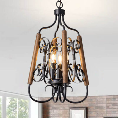 Make a statement in your home with the Cala Candle 3 Pendant, a true American vintage chandelier! It adds extraordinary charm with its elegant, stylish black iron finish and stunning high-quality wood. No guest can ignore the beauty of this chandelier. Add the Kara candlestick chandelier to your living space or dining area for a sophisticated living and dining experience!
