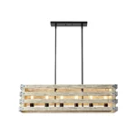 Farmhouse in its elegance, this wood rectangle linear chandelier is one of a kind choice for your home. The rectangle shape has a wooden frame that encases 6 bulbs (not included) with a linear design. Give your kitchen island, dining room, or entryway a refined traditional look with the Era 6 Chandelier. The wood rectangle linear chandelier keeps its farmhouse charms and will shine its brightest when installed in a home with wood nature to strengthen the warmth.