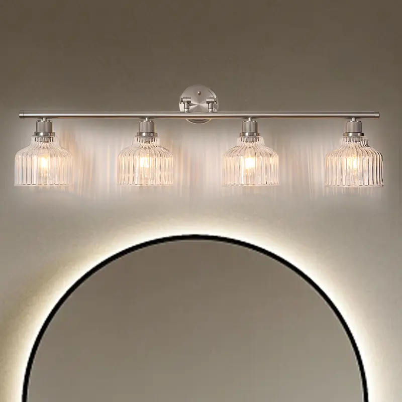 Ever wondered how to ramp up the revival vibes in your space? We’ve got the answer. Glam in style, the Wave Crystal 4 Wall Sconce is ideal for eclectic or contemporary home decor. A classic simple clear body color with a metal base without getting oxidation & color fading for years of use, which is suitable for humid environments. Glass lampshade adopts the traditional hand glassblowing, releasing bright light effect. Clear glass shade reveals the bulb and maximizes its light.