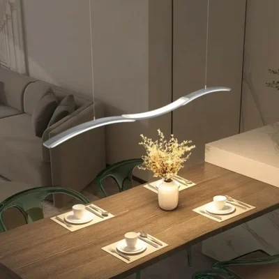 Cupid means beauty and happiness. The perfect arc symbolizes the wings of angels and Cupid’s bow of love. Eat and live under Cupid’s light and feel the beauty and happiness of love. This pendant light supports remote control or wall switch control, and provides three-tone lighting function. You can adjust the brightness of the light according to your needs. Cupid Wave Pendant Light is equipped with a 160cm long hanging wire, suitable for rooms with a floor height of 2.3-3.5m, and you can adjust it according to the floor height of your house.