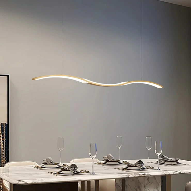 Cupid means beauty and happiness. The perfect arc symbolizes the wings of angels and Cupid’s bow of love. Eat and live under Cupid’s light and feel the beauty and happiness of love. This pendant light supports remote control or wall switch control, and provides three-tone lighting function. You can adjust the brightness of the light according to your needs. Cupid Wave Pendant Light is equipped with a 160cm long hanging wire, suitable for rooms with a floor height of 2.3-3.5m, and you can adjust it according to the floor height of your house.