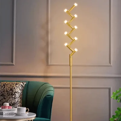 Gold vintage floor lamp, modern style lamps, LED light source, suitable for bedroom and living room floor lamp.