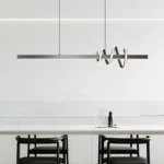 Modern minimalist chandelier/pendant light, long wavy chandelier/pendant light, bulb included, fixture height adjustable, led light source, free delivery fee, warm light, eye protection light fixture, anti blue light.