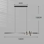 Modern minimalist chandelier/pendant light, long wavy chandelier/pendant light, bulb included, fixture height adjustable, led light source, free delivery fee, warm light, eye protection light fixture, anti blue light.