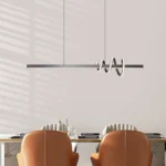Modern minimalist chandelier/pendant light, long wavy chandelier/pendant light, bulb included, fixture height adjustable, led light source, free delivery fee, warm light, eye protection light fixture, anti blue light.