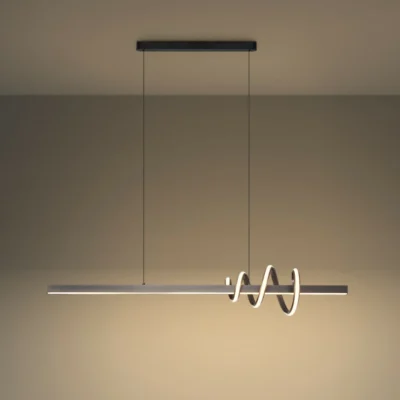 Modern minimalist chandelier/pendant light, long wavy chandelier/pendant light, bulb included, fixture height adjustable, led light source, free delivery fee, warm light, eye protection light fixture, anti blue light.