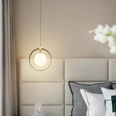 2024 Modern Minimalist Style Pendant Light, bulb included, fixture height adjustable, LED light source, free shipping, warm light, eye protection fixture, anti blue light. Round Pendant Light