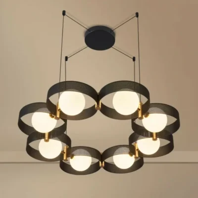 2024 Modern Minimalist Style Pendant Light, bulb included, fixture height adjustable, LED light source, free shipping, warm light, eye protection fixture, anti blue light. Round Pendant Light,40W,60W