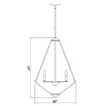 Diamond Epazo Pendant Light is a very American industrial style pendant light, the overall frame is made of black stainless steel with an openwork diamond frame, the center base is made of brass in the shape of a candelabra, and there are a total of six light sources to provide illumination, which is perfect for your minimalist home décor.