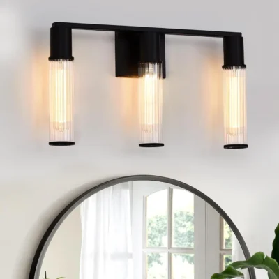 "Black Vanity Light" offers a sleek and modern lighting solution for your bathroom or vanity area.