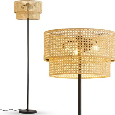 Rattan standing floor lamp combines modern design elements with natural materials, offering a unique and chic lighting solution for any modern home. Experience the perfect blend of rustic and modern with our rattan floor lamp, an exquisite addition to any living room, bedroom, or boho-inspired space. The natural warmth and unique design floor lamp will add a touch of sophistication and boho charm to any room, transforming it into a serene and welcoming space.