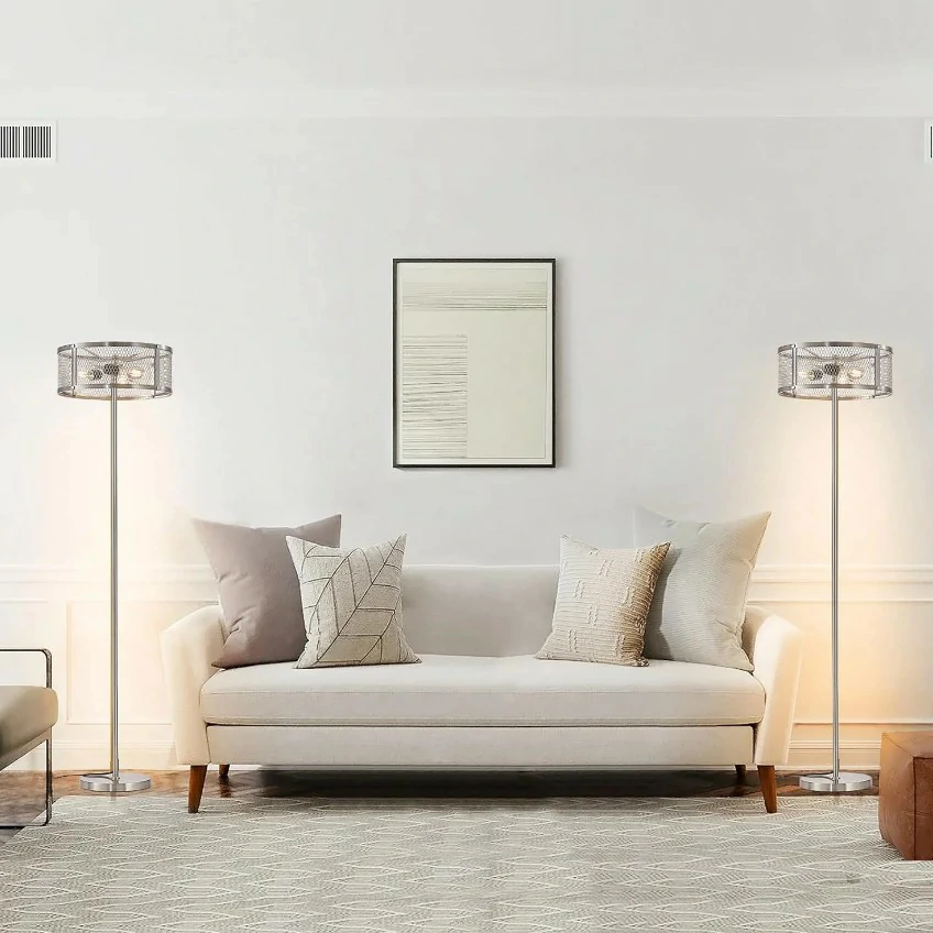 The base and legs of this floor lamps are finished in iron and aluminum, which can prevent rust and corrosion, so you don't have to worry if you accidentally spill water. Together with Brushed Nickel Lamp Shade, the overall color fit is high, which can bring a modern and elegant minimalist style to your furniture lighting, so it is very versatile, and you can all use it as a reading lamp, office lamp or living room lamp. This floor lamp is ETL and UL certified.