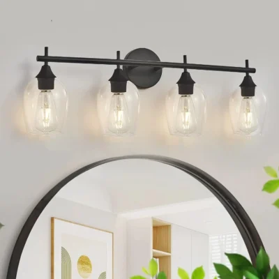 Introducing our Modern Black Vanity Light, a sleek and stylish addition to any bathroom or dressing area.