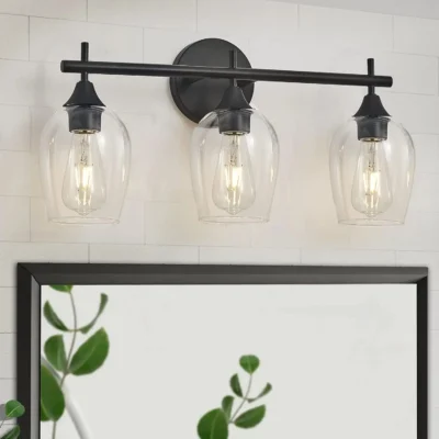 Introducing our Modern Black Vanity Light, a sleek and stylish addition to any bathroom or dressing area.
