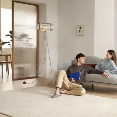Premium Quality Crystal Shade: This modern floor lamp is designed with premium K9 crystal in a drum shape, combines modernity and industrial appeal. Stunning crystal shade that reflects light beautifully and adds a touch of luxury to room. Sturdy Tripod Legs & Save Space: The three rounded metal holders and metal connections that makes this tall floor lamp stable enough, safe around children and pets. This floor lamp tripod is a perfect decor for any room and does not take up much space and is stylish as well. E26 Base Bright Floor Lamp: 3 x E26 base bulbs, max 40W each. Compatible with LED, Edison, incandescent, CFL and halogen bulbs (Bulb NOT Included). You can use different color temperature bulbs to create your favorite atmosphere.
