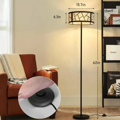 The lampshade is made of natural linen, giving it a soft and natural texture. Designed with attention to detail, the lampshade displays a simple yet elegant style that complements a variety of furniture and decor. This linen lampshade floor lamp is suitable for a variety of occasions, such as living room, bedroom, study room and so on. It not only provides soft lighting and creates a warm atmosphere, but also can be used as an interior decoration to add beauty and personalization to the space.
