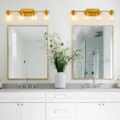 "Vanity Lights with Clear Glass Shade" are the epitome of sophistication and practicality.