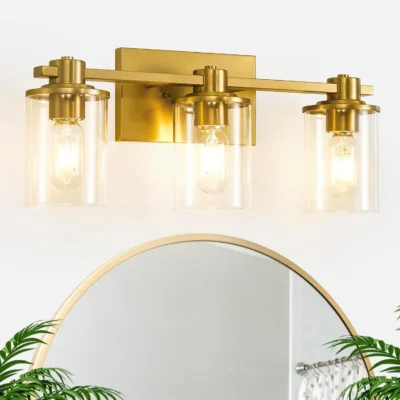 "Vanity Lights with Clear Glass Shade" are the epitome of sophistication and practicality.
