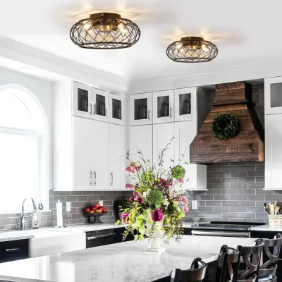 Introducing our sleek and modern Metal Flush Mount Ceiling Fan with Lights.