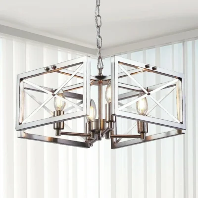 This modern pendant lights kitchen island is made of iron with a brushed nickel finish, a sturdy center column pendant and a brushed nickel finish, perfectly combining modern style and farmhouse charm to bring a sense of elegance and class to the lighting of your house. You can adjust the length of the chain according to your decoration home style needs, adjustable chain makes the luminaire suitable for most ceiling heights, in home lighting is the best choice!