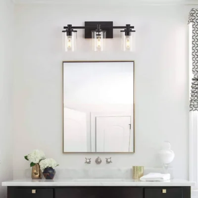 Elevate your bathroom decor with our exquisite Black and Gold Bathroom Vanity Light.